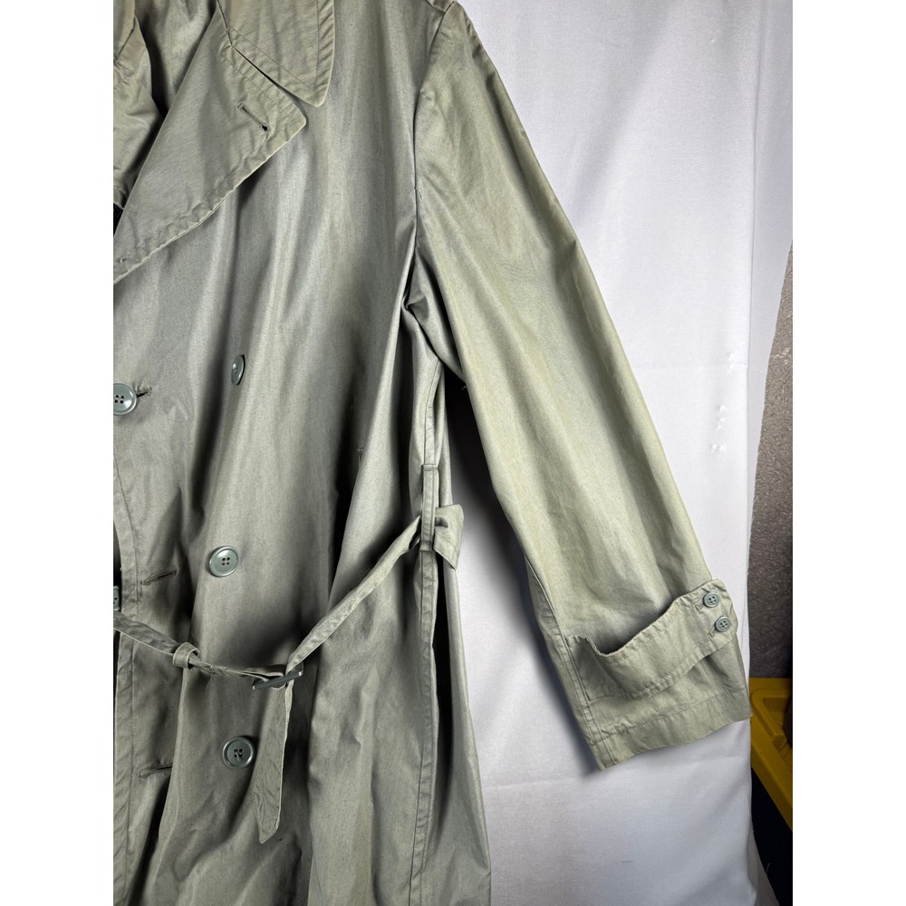 Vintage US Military Trench Coat Green Belted 44 XL Vietnam 8405-965-2167 - Picture 4 of 13